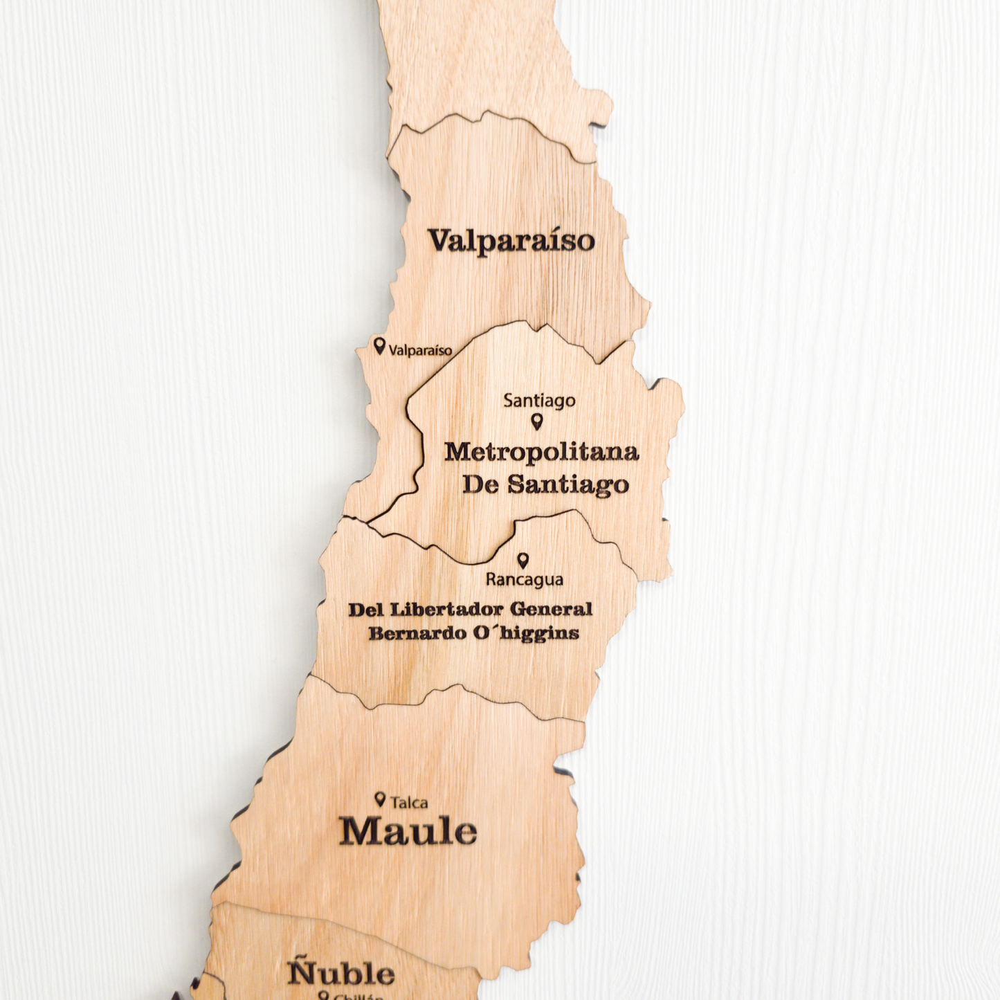 Mapa de chile 2d 180 cm color natural
