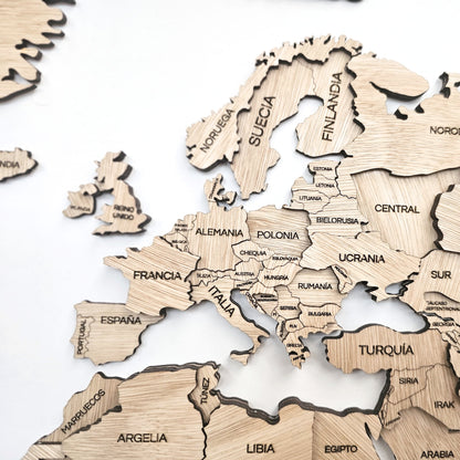 Mapa del mundo color natural 100 x 50 cm