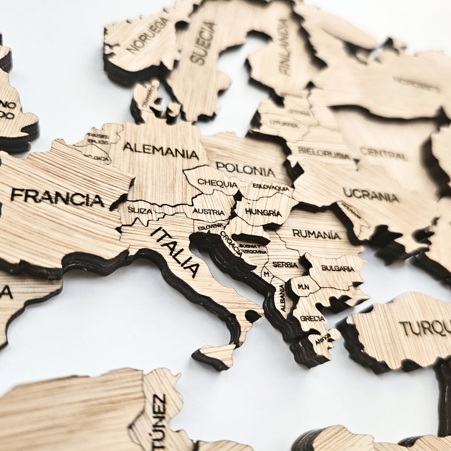 Mapa del mundo color natural 100 x 50 cm