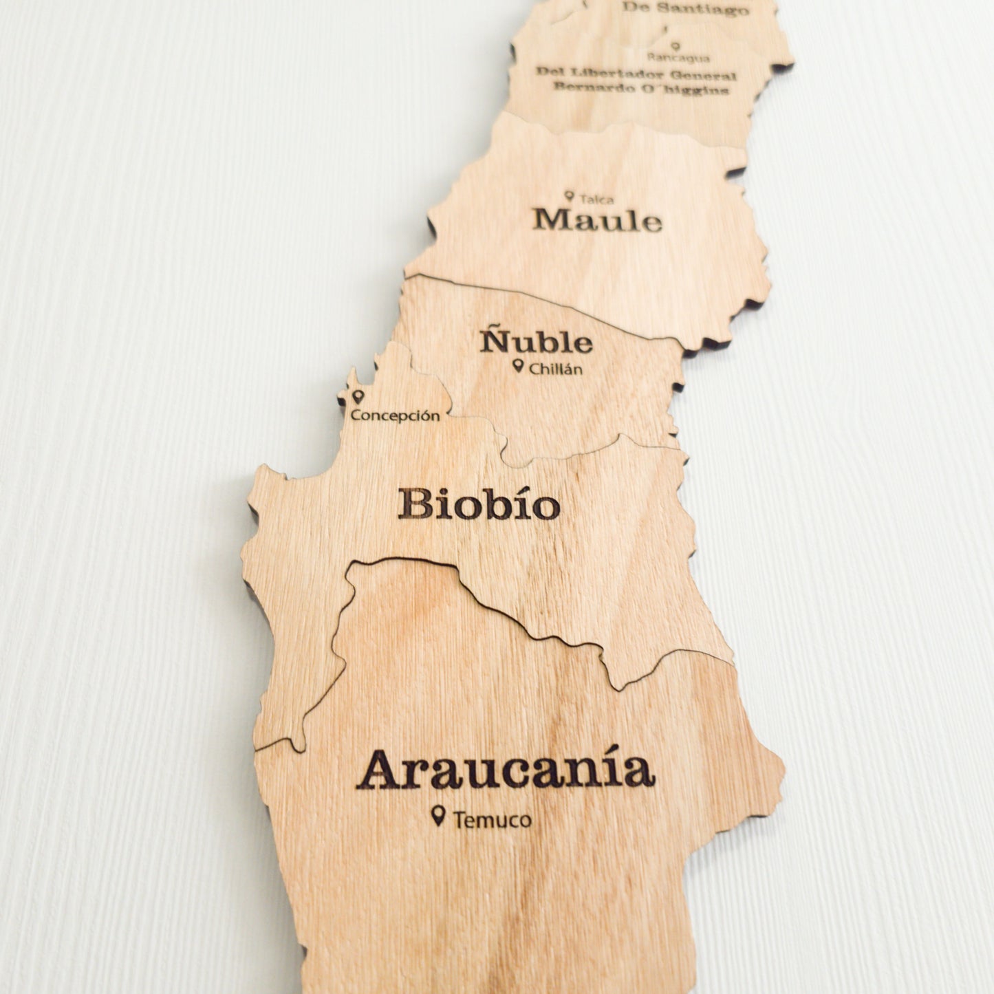 Mapa de chile 2d 180 cm color natural