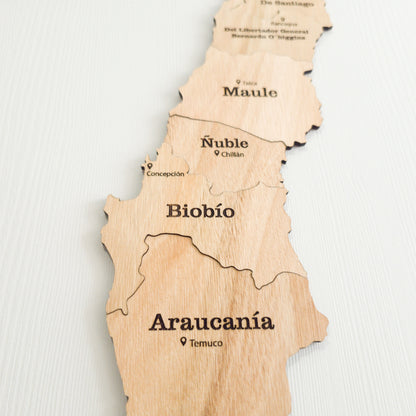 Mapa de chile 2d 180 cm color natural