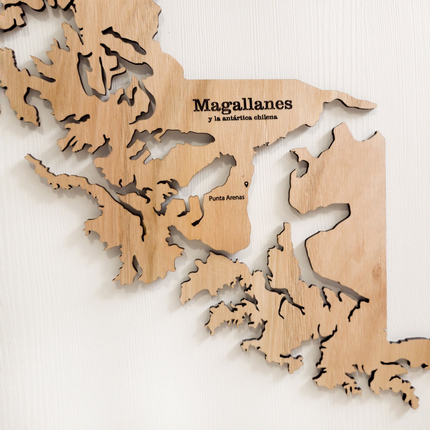 Mapa de chile 2d 180 cm color natural
