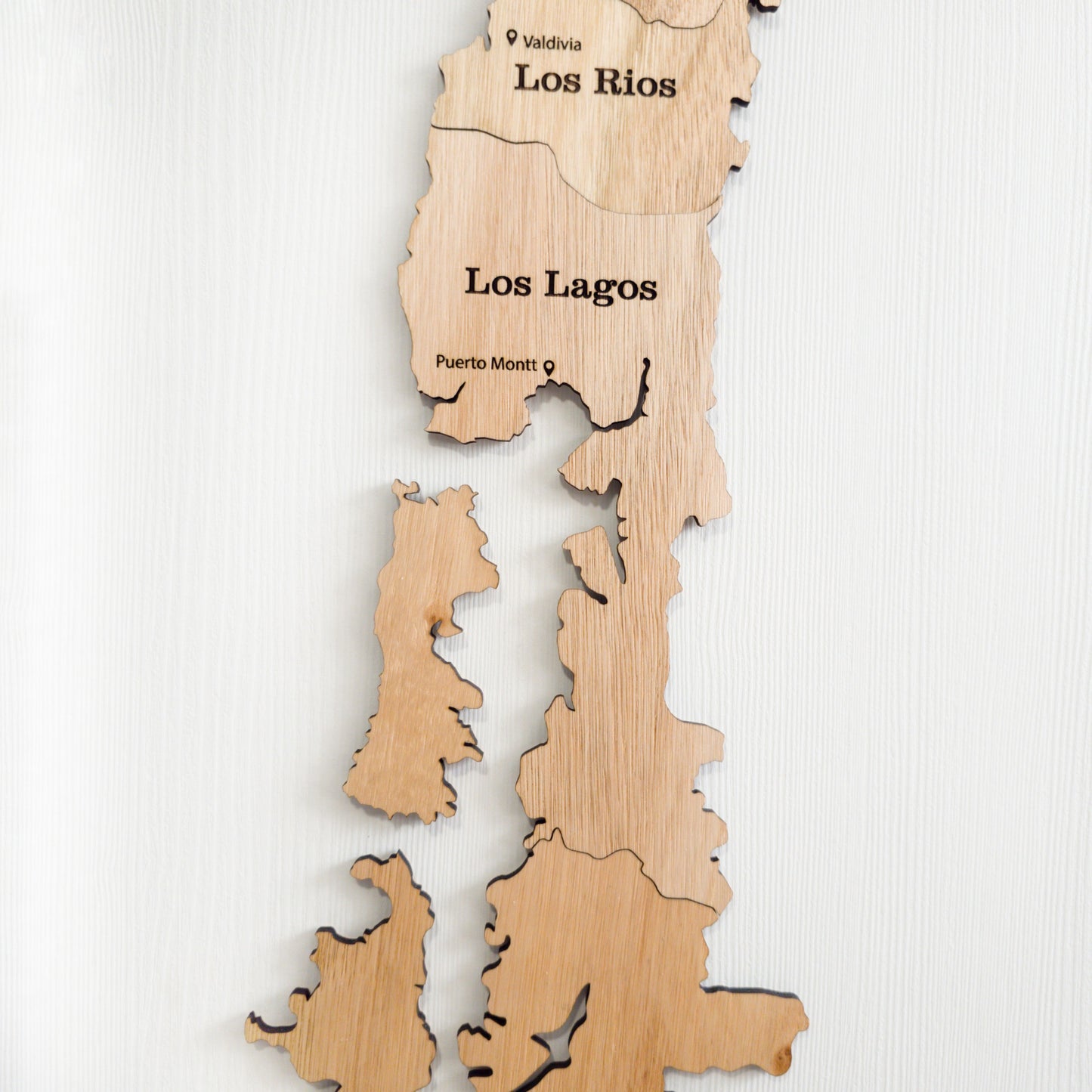 Mapa de chile 2d 180 cm color natural