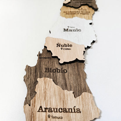 Mapa de chile 3d 180 cm color nordico