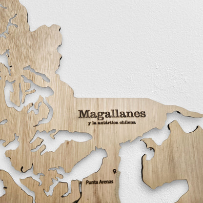 Mapa de chile 3d 180 cm color nordico